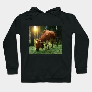 Nature , a cow , Country , countryside , Natural , Sun , Trees Hoodie